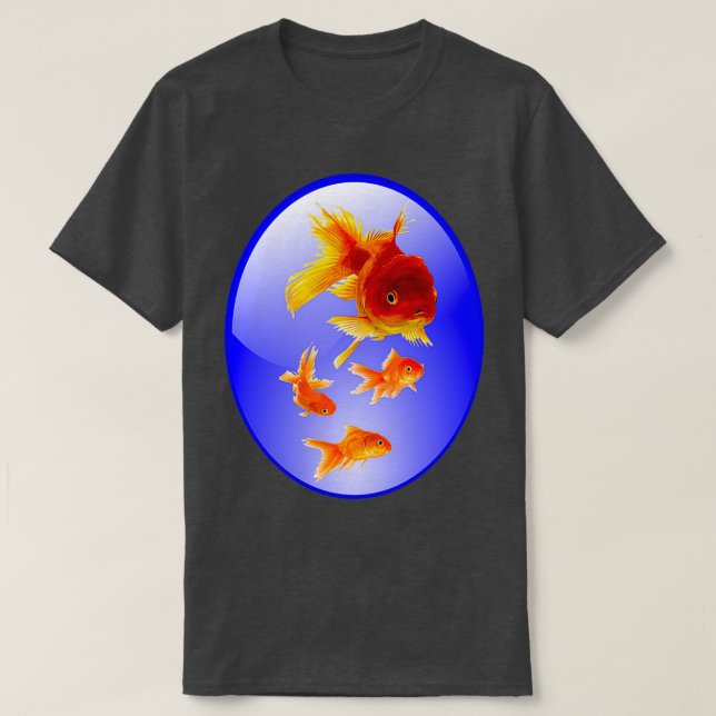 Camiseta Peces de oro en un acuario (Diseño del anverso)