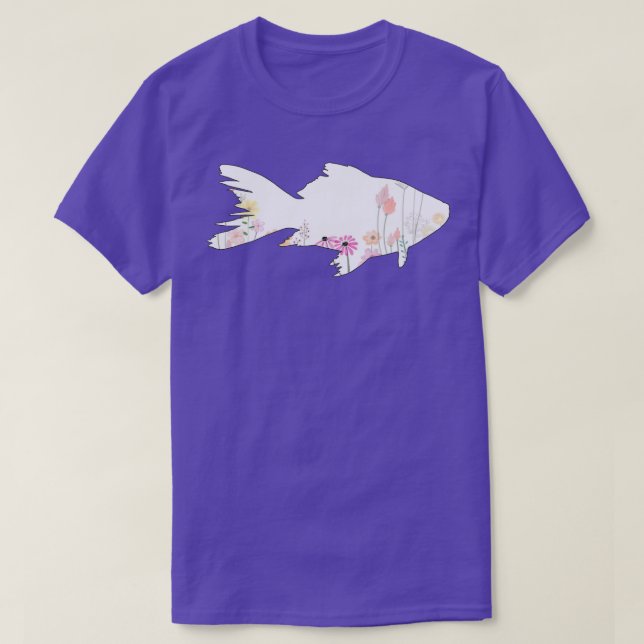 Camiseta peces de rosas (Diseño del anverso)