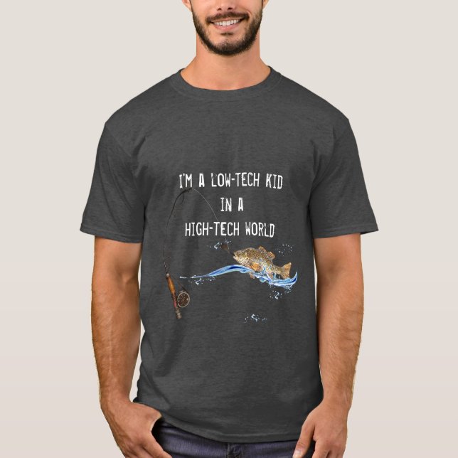 Camiseta peces en el cesto de pesca con cita divertida (Anverso)