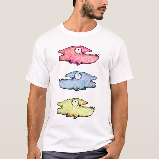 Camiseta Peces felices nadando coloridos (Anverso)