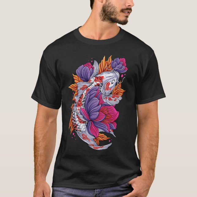 Camiseta peces Koi coloridos (Anverso)