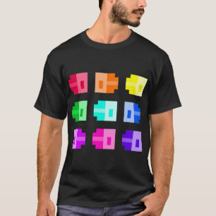 Camiseta Peces Pequeños en Píxeles, Arcoíris