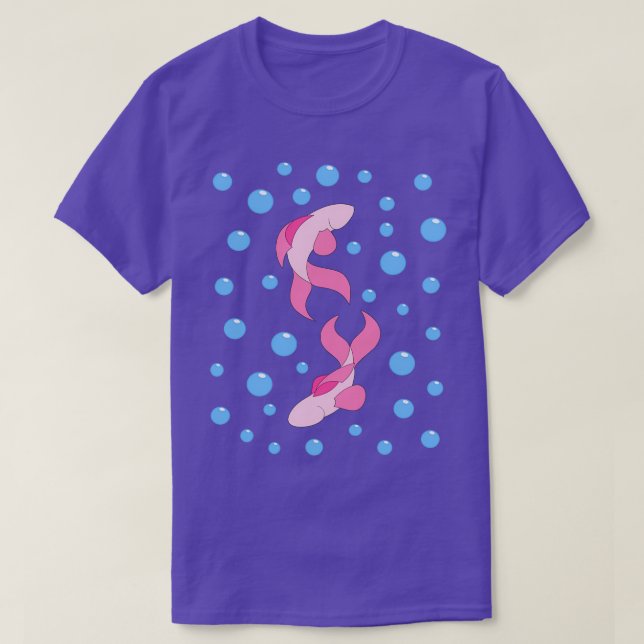 Camiseta Peces rosados y burbujas (Diseño del anverso)