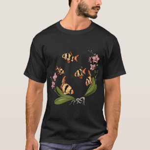 Camiseta Peces tropicales, barbos tigre y orquídeas