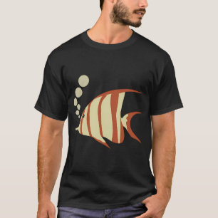 Camiseta peces y burbujas (crema amarillo naranja y marrón)