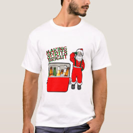 Camiseta Pecho De Hielo Rojo Con Cerveza Y Santa