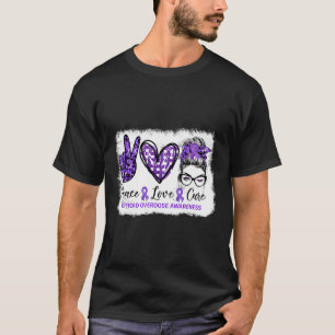Camiseta Pecho Peludo Paz Amor Cura Cinta Morada Sobredosis