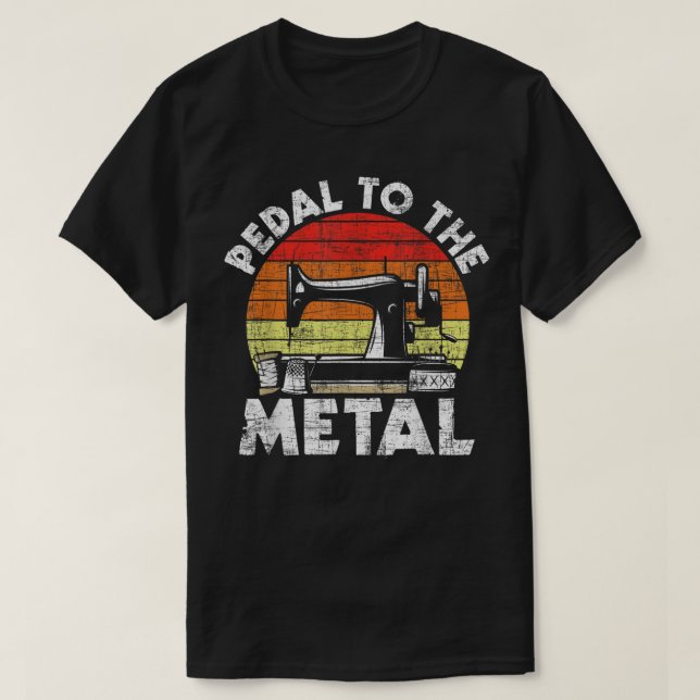 Camiseta Pedal Al Metalizado - Quilter Quilti De Máquina De (Diseño del anverso)