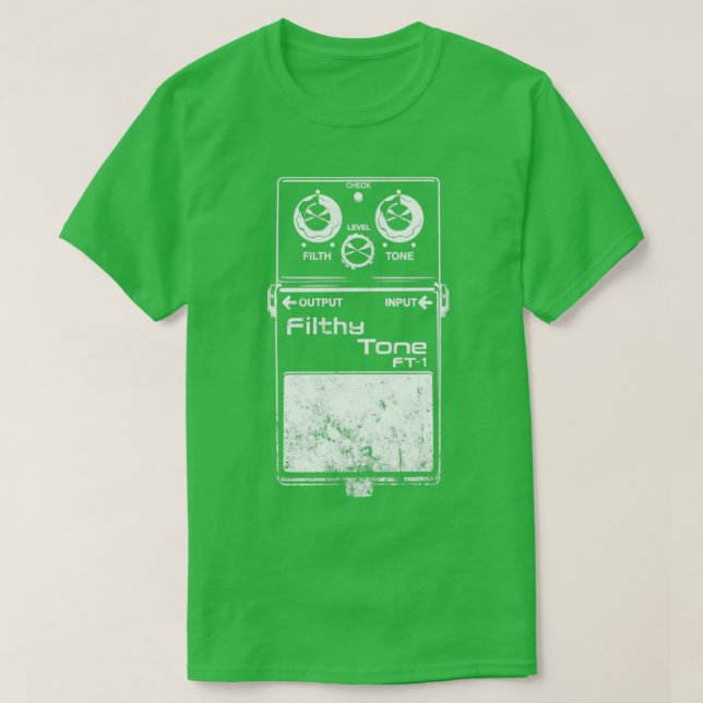 Camiseta Pedal de la guitarra del tono sucio (Diseño del anverso)