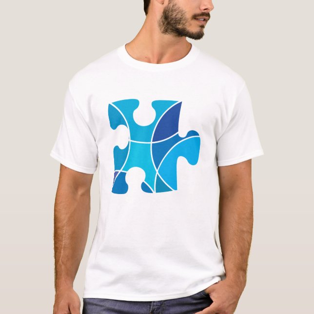 Camiseta Pedazo azul del rompecabezas (Anverso)
