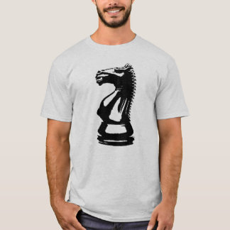 Camiseta Pedazo de ajedrez del caballero negro