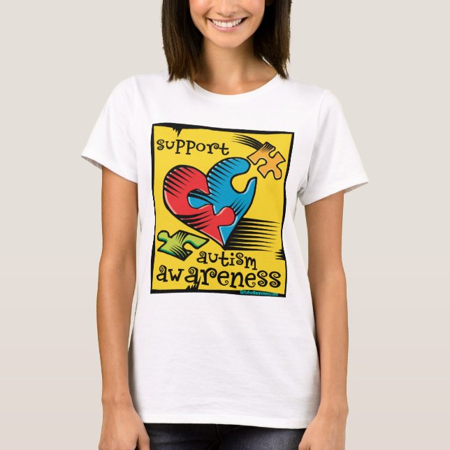Camiseta Pedazos del rompecabezas del corazón de la (Anverso)