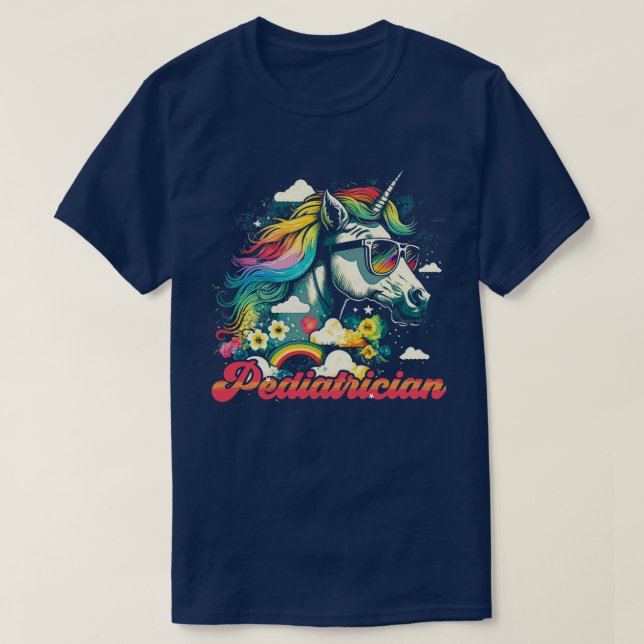 Camiseta Pediatra de Rainbow Unicorn (Diseño del anverso)