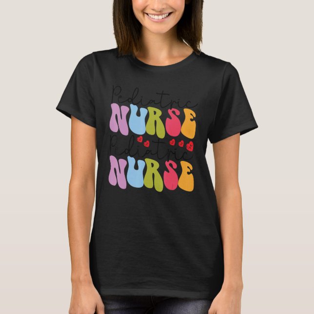 Camiseta Pediatric Nurse Leopard Print Nursing School Women (Anverso)