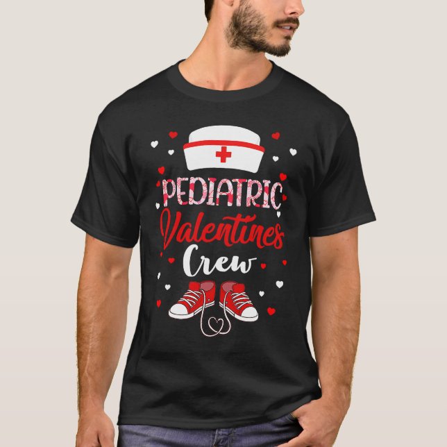 Camiseta Pediatric Nurse Valentines Crew  Valentines Day Nu (Anverso)