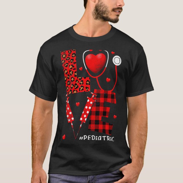 Camiseta Pediatric Peds Nurse Valentines Day Love Heart Ste (Anverso)