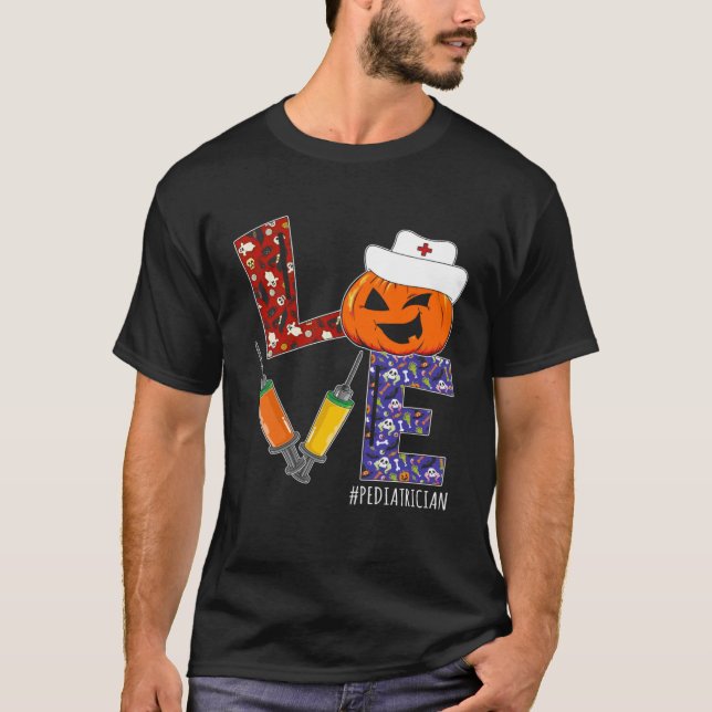 Camiseta Pediatrician Nurse Love Nurse Life Halloween Pumpk (Anverso)