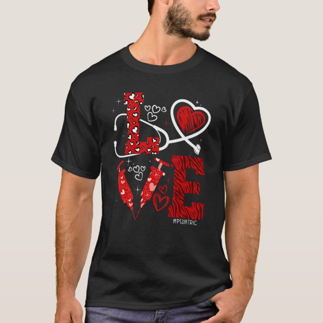 Camiseta Pediátrico PEDS Enfermero Día de San Valentín Amor (Anverso)