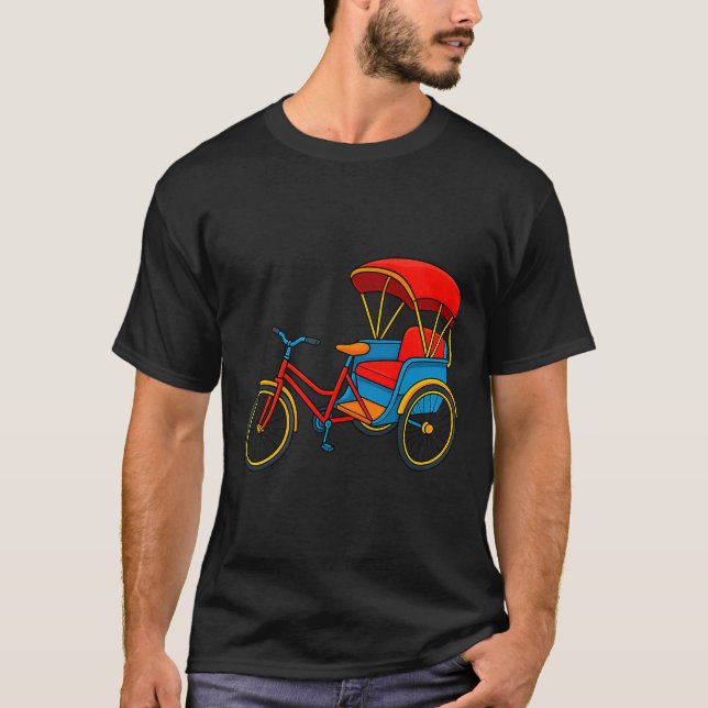 Camiseta Pedicab Cycle Rickshaw Bike Taxi Premium Tri-blend (Anverso)