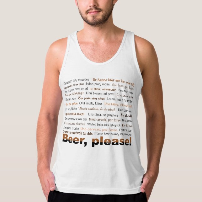 Camiseta Pedir cerveza en 36 idiomas (Anverso)