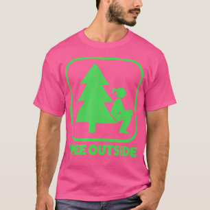 Camiseta Pee Afuera Rótulo Chica Divertido Camping Senderis