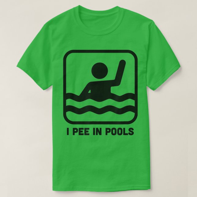Camiseta Pee En Las Piscinas Divertido Rótulo De Natación (Diseño del anverso)