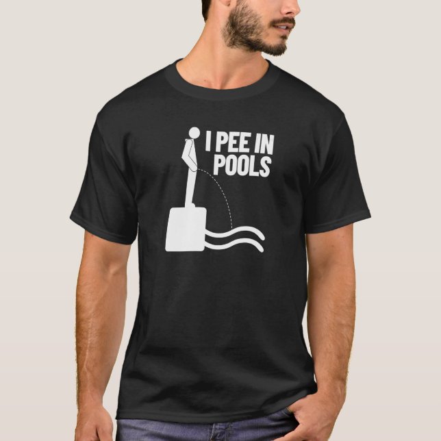 Camiseta Pee En Las Piscinas Humor De Vacaciones Nadando Me (Anverso)