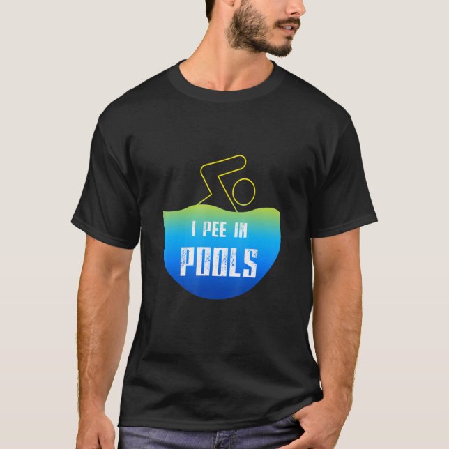 Camiseta Pee En Piscinas Nadar Nadar Chiste De Verano S (Anverso)