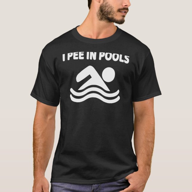 Camiseta Pee En Piscinas Piscina Cabecera De Natación 2 (Anverso)