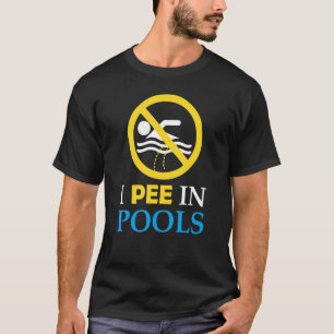 Camiseta Pee En Piscinas Rótulo Funny Fiesta De Piscina Par