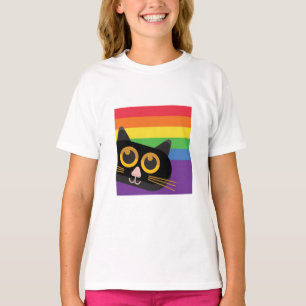 Camiseta Peeando gato en arcoiris