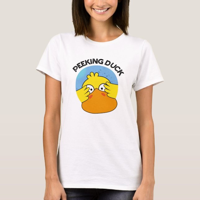 Camiseta Peeek Duck gracioso animal Chino Dish Pun (Anverso)