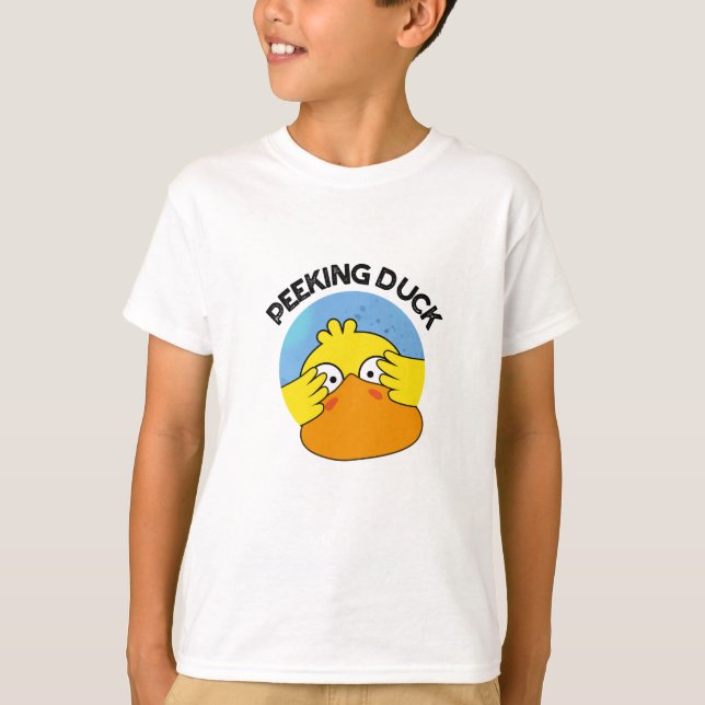 Camiseta Peeek Duck gracioso animal Chino Dish Pun (Anverso)