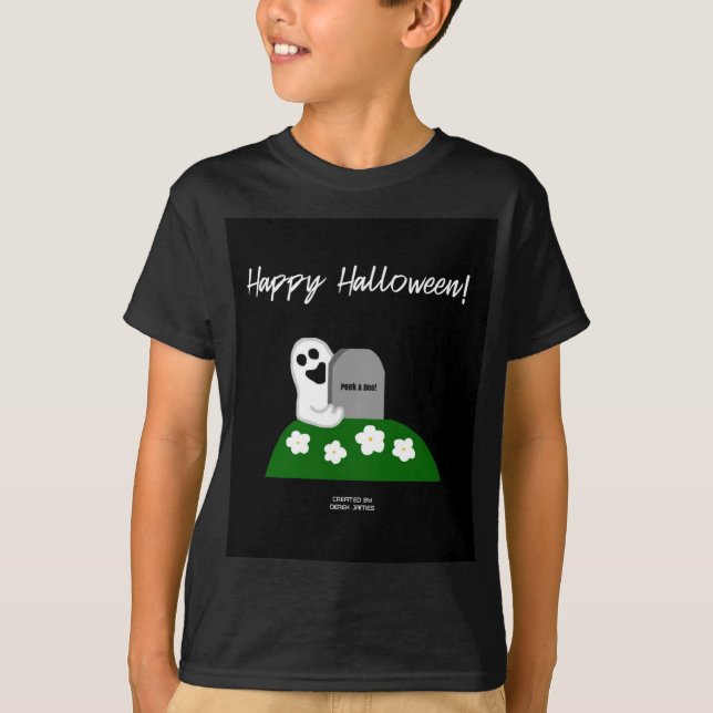 Camiseta Peek A Boo Ghost Boys Black Basic T Shirt (Anverso)