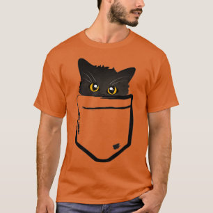 Camiseta Peekaboo Black Pocket Kitten