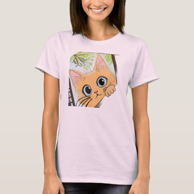 Camiseta Peekaboo Kitten - Diseño de felinos para niños peq (Anverso)