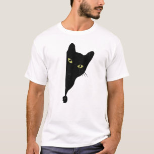 Camiseta Peeking de gato negro