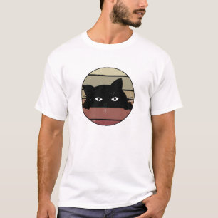 Camiseta Peeking de gato negro