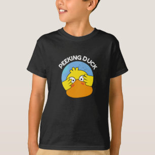 Camiseta Peeking Duck Gracioso Animal Chino Dish Pun Dark B