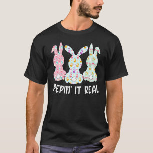 Camiseta Peepin' It Real Bunnies Feliz Conejo De Pascua Por