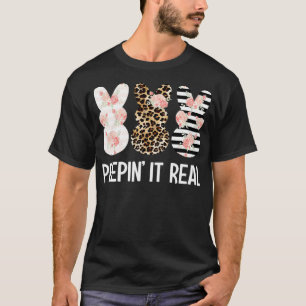 Camiseta Peepin' It Real Cute Conejo Conejo Leopardo Pascua