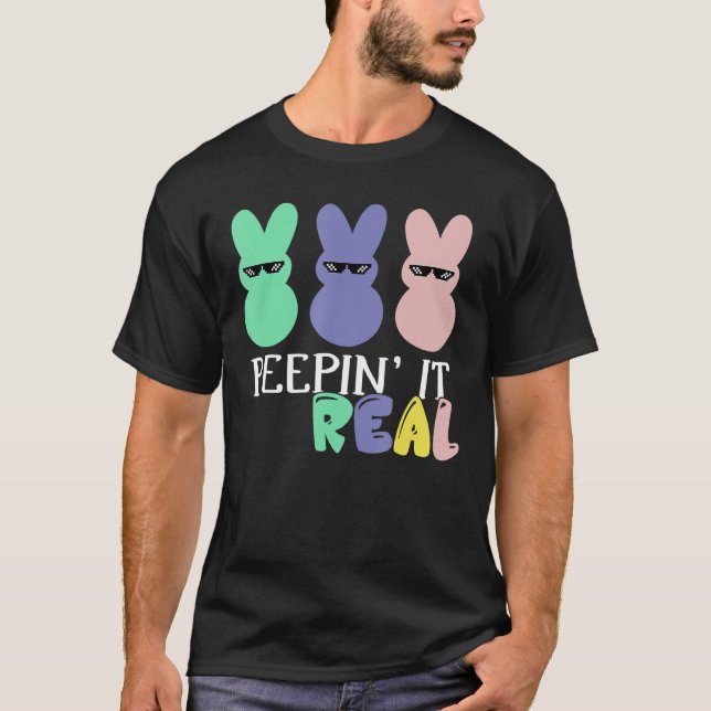Camiseta Peepin It Real Cute Rabbit Face Triple Con Gafas (Anverso)