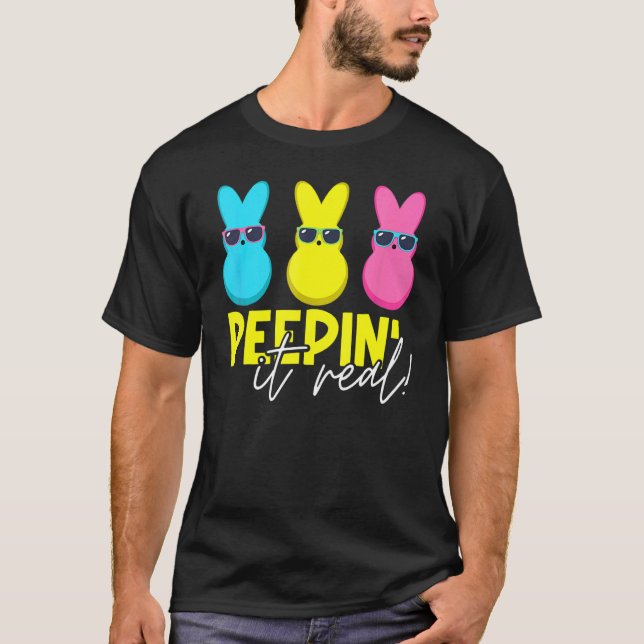 Camiseta Peepin It Real Happy Easter Bunny Egg Hung Hung 1 (Anverso)
