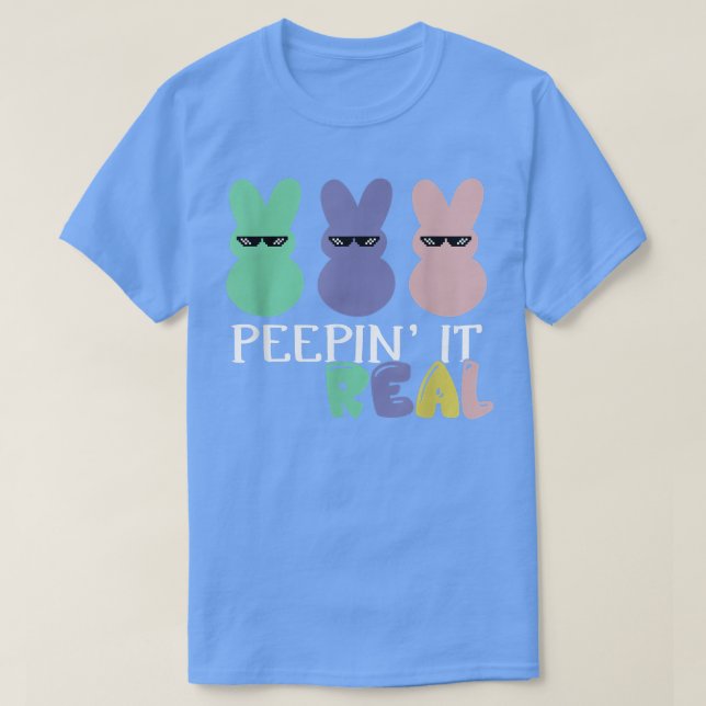 Camiseta Peepin It Real Happy Easter Bunny Egg Hunt Funny  (Diseño del anverso)