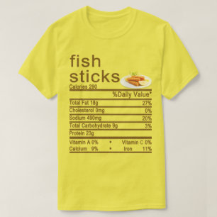 Camiseta pegamento de pescado Etiqueta de datos nutricional