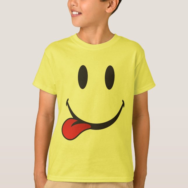 Camiseta Pegar hacia fuera emoji de la lengua (Anverso)