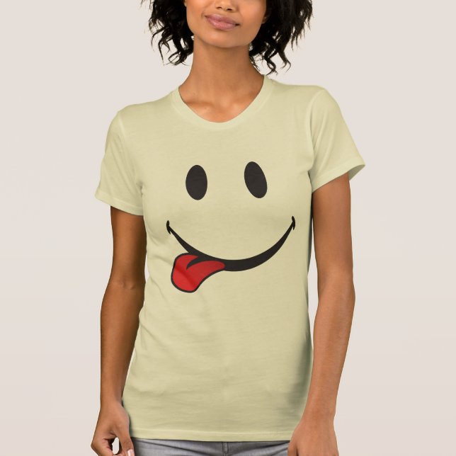 Camiseta Pegar hacia fuera emoji de la lengua (Anverso)