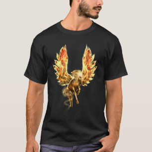 Camiseta Pegaso Caballos Mitológicos Llamas Con Alas De Fue