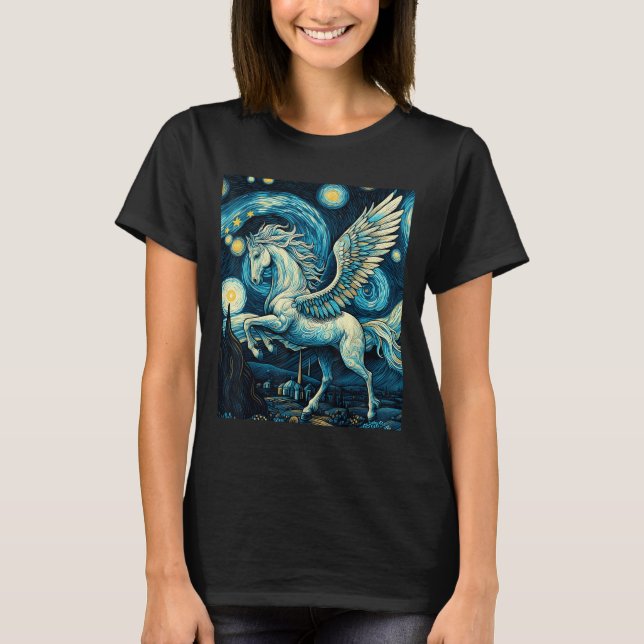 Camiseta Pegasus Bajo El Cielo De La Noche Starry Christm G (Anverso)