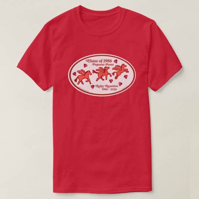 Camiseta Pegasus Posse Ruby Reunion (Rojo Cardinal (Diseño del anverso)